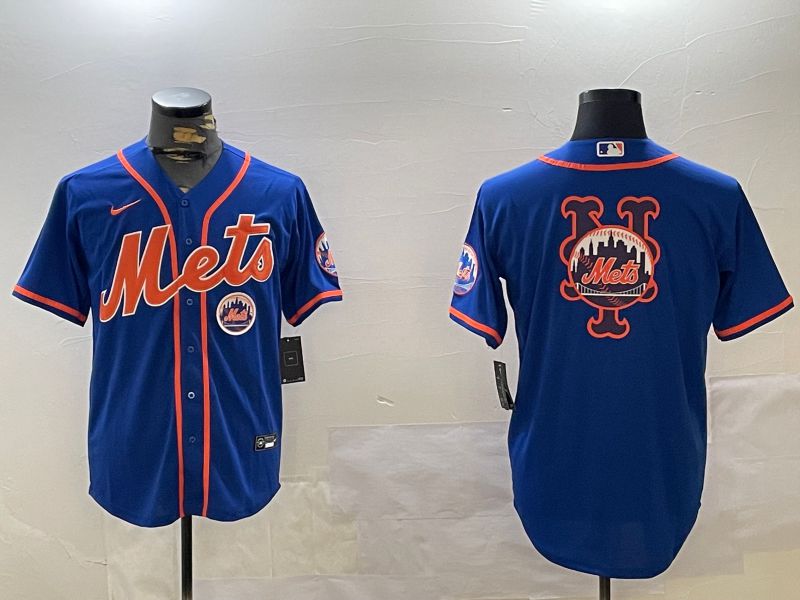 Men New York Mets Blank Blue Game 2024 Nike MLB Jersey style 4->san francisco 49ers->NFL Jersey